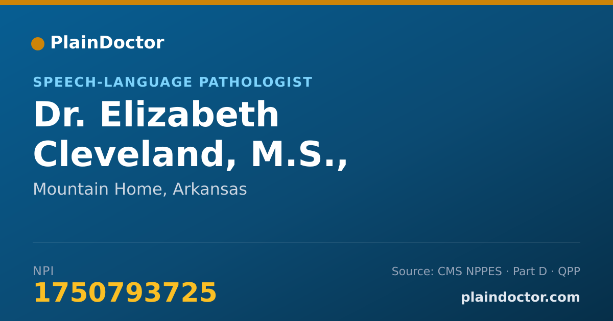 Shareable card for Elizabeth Cleveland, M.S., CCC-SLP - Speech-Language Pathologist, Mountain Home, AR