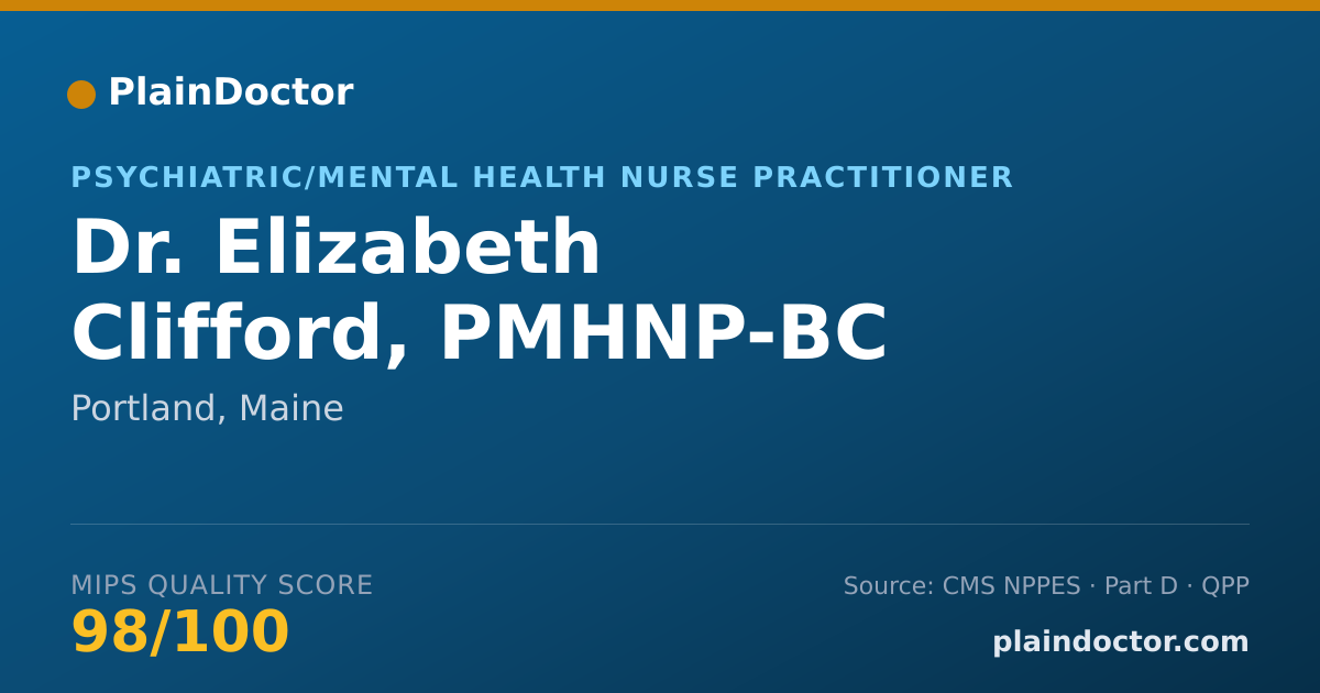 Shareable card for Elizabeth Clifford, PMHNP-BC - Psychiatric/Mental Health Nurse Practitioner, Portland, ME