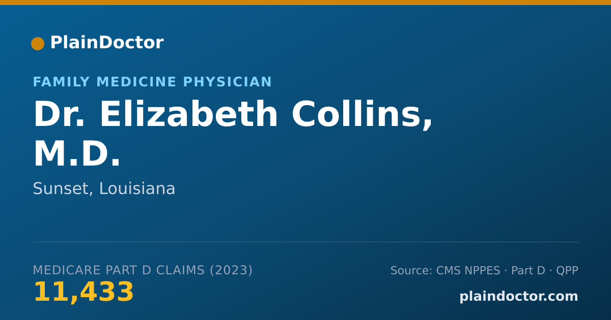 Shareable card for Elizabeth Collins, M.D. - Family Medicine Physician, Sunset, LA
