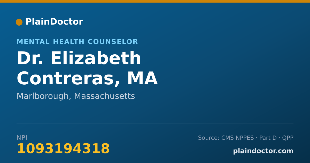 Shareable card for Elizabeth Contreras, MA - Mental Health Counselor, Marlborough, MA