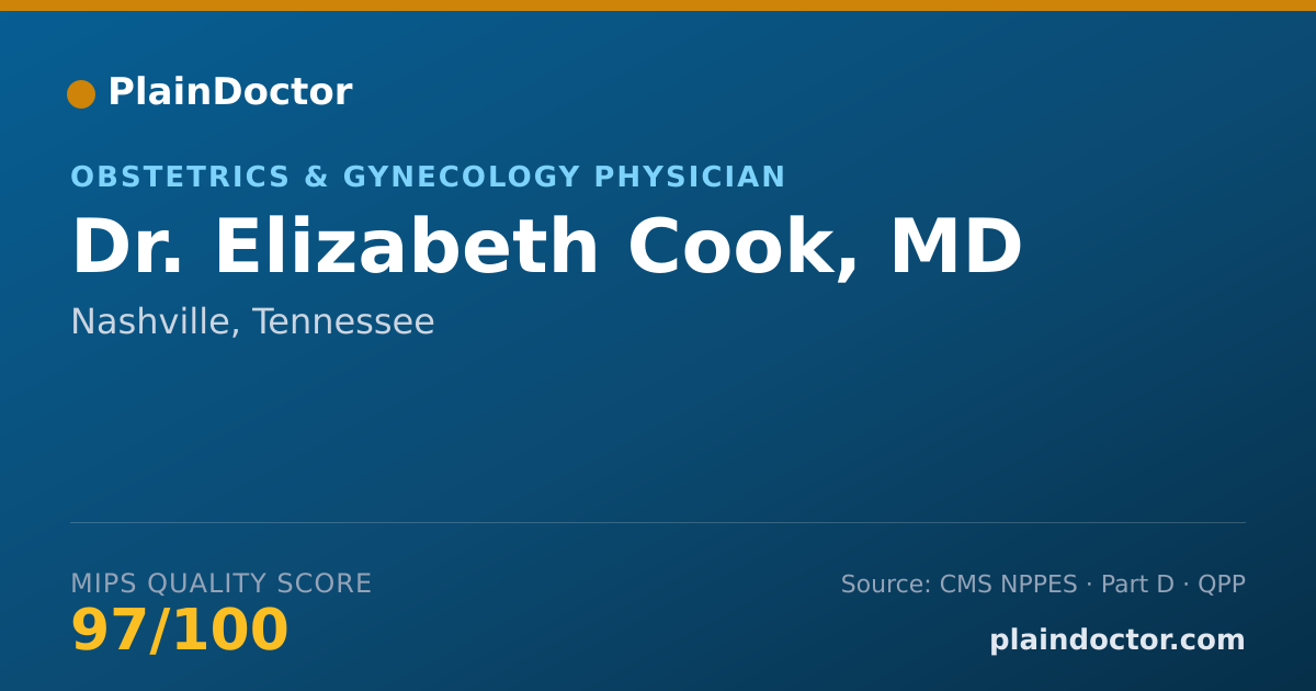 Shareable card for Elizabeth Cook, MD - Obstetrics & Gynecology Physician, Nashville, TN