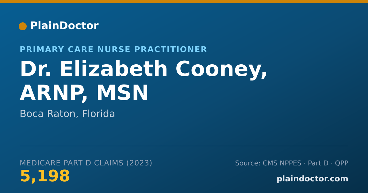 Shareable card for Elizabeth Cooney, ARNP, MSN - Primary Care Nurse Practitioner, Boca Raton, FL