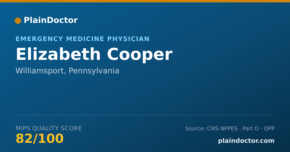 Shareable card for Elizabeth Cooper - Emergency Medicine Physician, Williamsport, PA