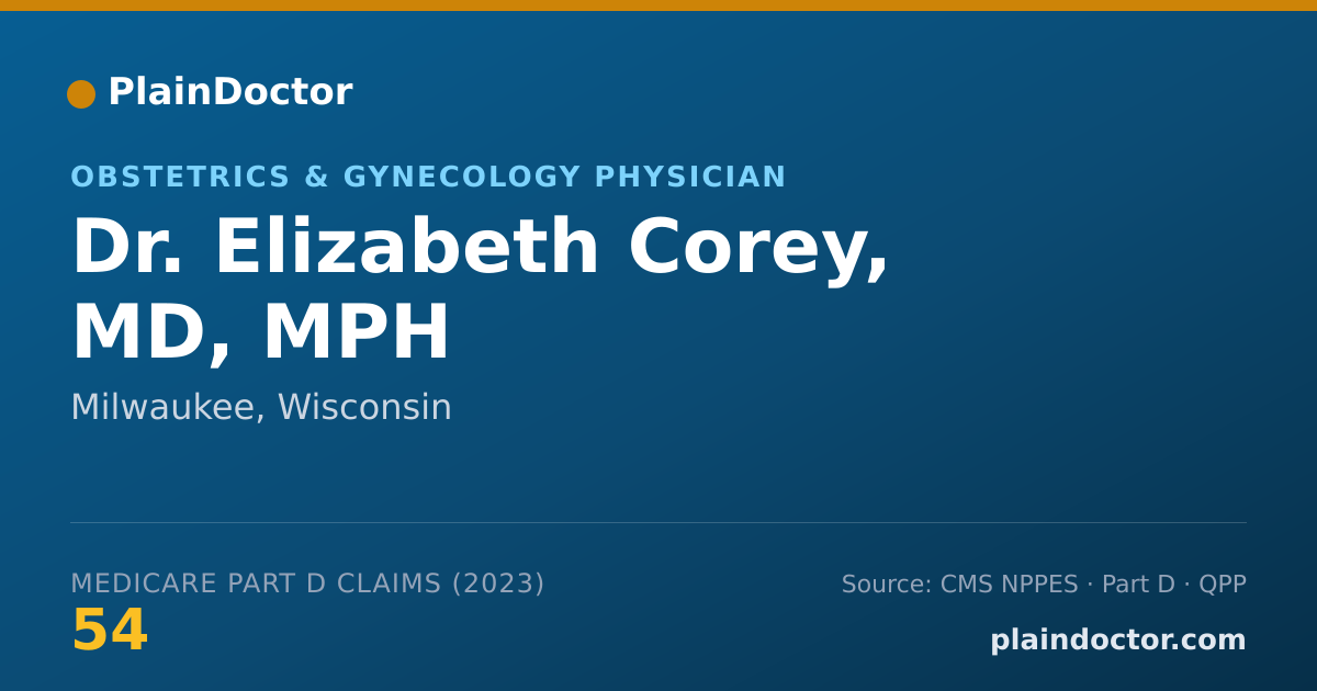 Shareable card for Elizabeth Corey, MD, MPH - Obstetrics & Gynecology Physician, Milwaukee, WI