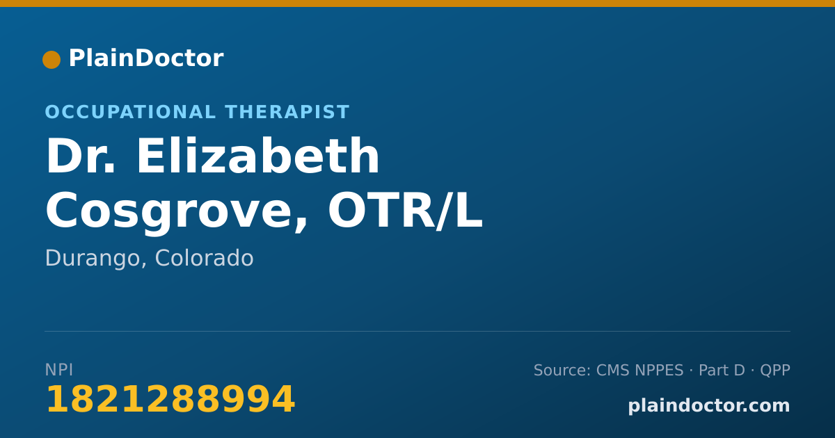 Shareable card for Elizabeth Cosgrove, OTR/L - Occupational Therapist, Durango, CO