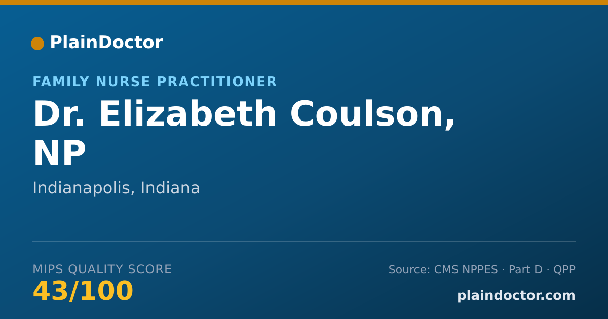 Shareable card for Elizabeth Coulson, NP - Family Nurse Practitioner, Indianapolis, IN