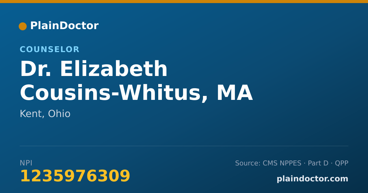 Shareable card for Elizabeth Cousins-Whitus, MA - Counselor, Kent, OH