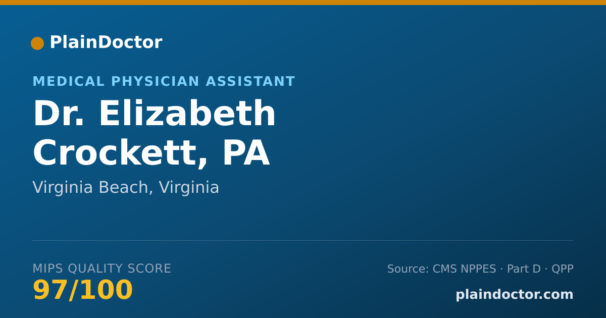 Shareable card for Elizabeth Crockett, PA - Medical Physician Assistant, Virginia Beach, VA