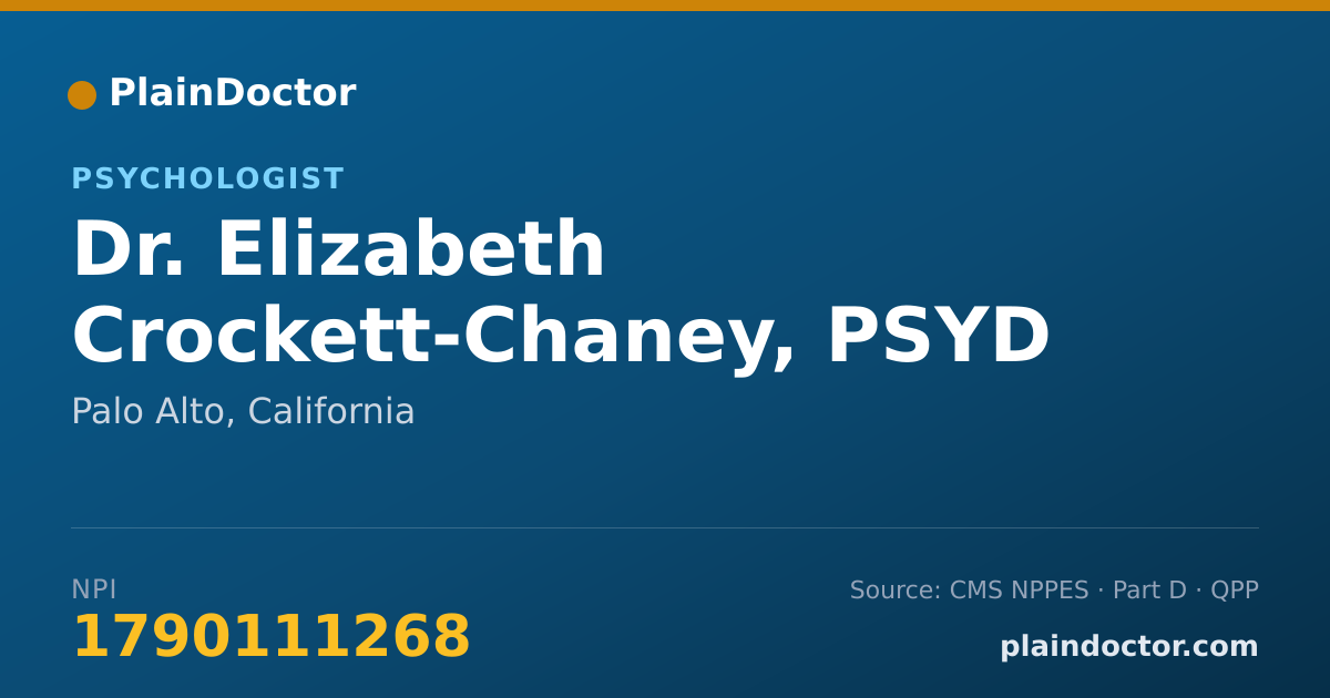 Shareable card for Elizabeth Crockett-Chaney, PSYD - Psychologist, Palo Alto, CA