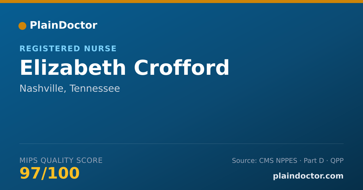 Shareable card for Elizabeth Crofford - Registered Nurse, Nashville, TN