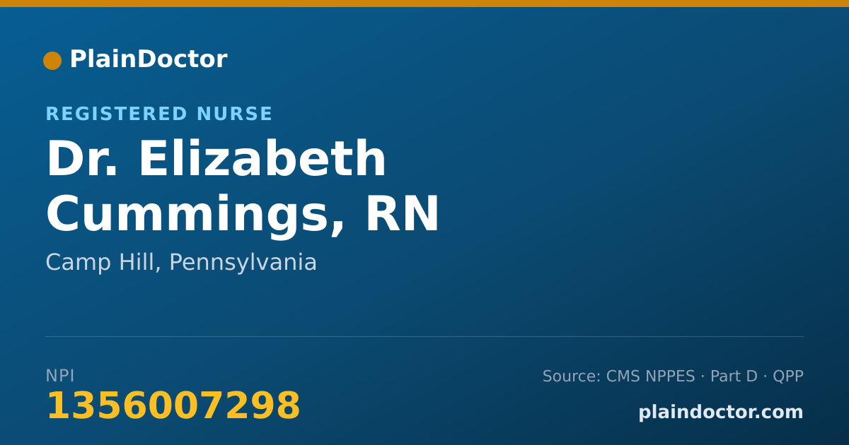 Shareable card for Elizabeth Cummings, RN - Registered Nurse, Camp Hill, PA