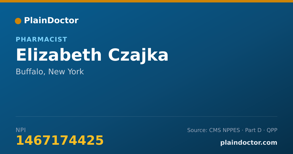Shareable card for Elizabeth Czajka - Pharmacist, Buffalo, NY