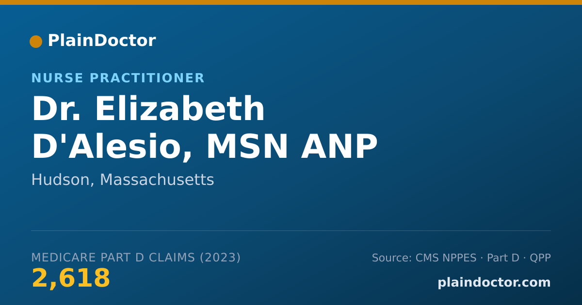 Shareable card for Elizabeth D'Alesio, MSN ANP - Nurse Practitioner, Hudson, MA