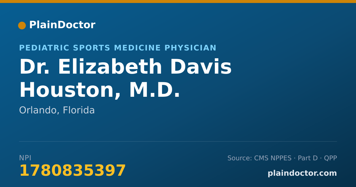 Shareable card for Elizabeth Davis Houston, M.D. - Pediatric Sports Medicine Physician, Orlando, FL
