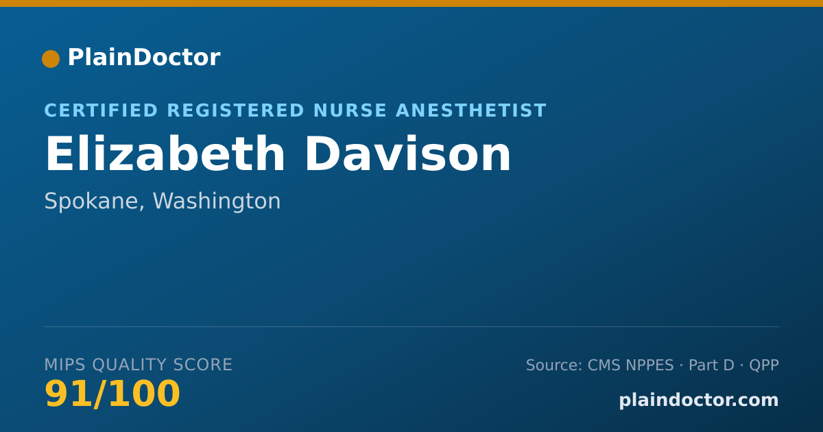 Shareable card for Elizabeth Davison - Certified Registered Nurse Anesthetist, Spokane, WA