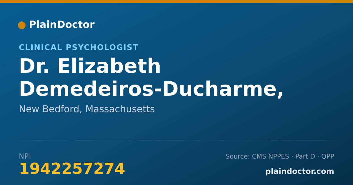Shareable card for Elizabeth Demedeiros-Ducharme, PSY.D. - Clinical Psychologist, New Bedford, MA
