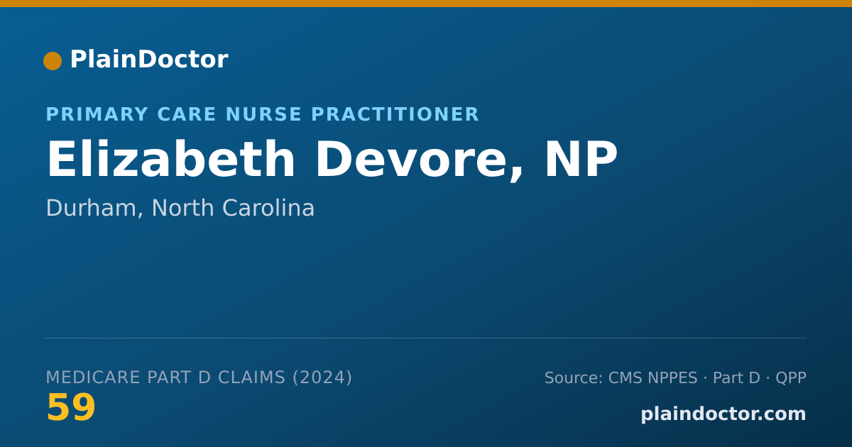 Shareable card for Elizabeth Devore, NP - Nurse Practitioner, Durham, NC
