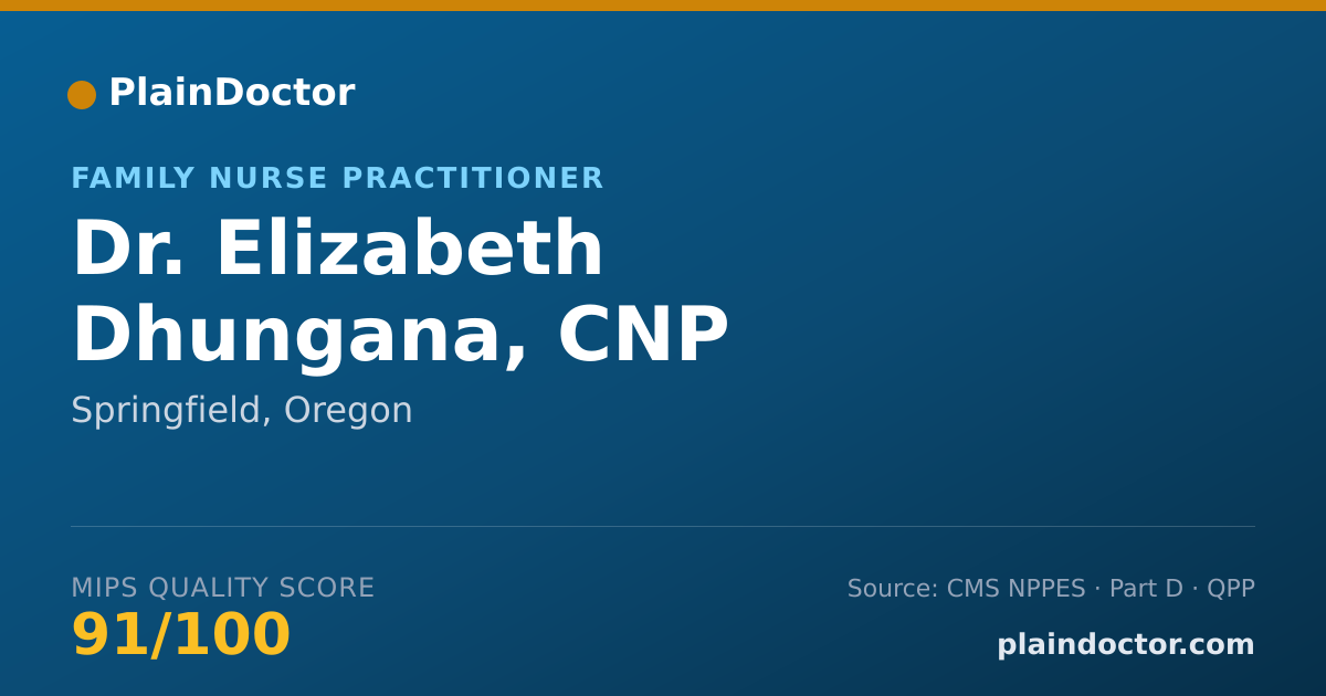 Shareable card for Elizabeth Dhungana, CNP - Family Nurse Practitioner, Springfield, OR