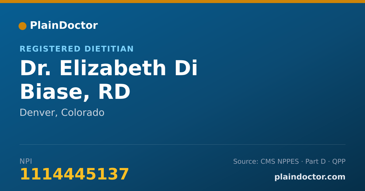 Shareable card for Elizabeth Di Biase, RD - Registered Dietitian, Denver, CO