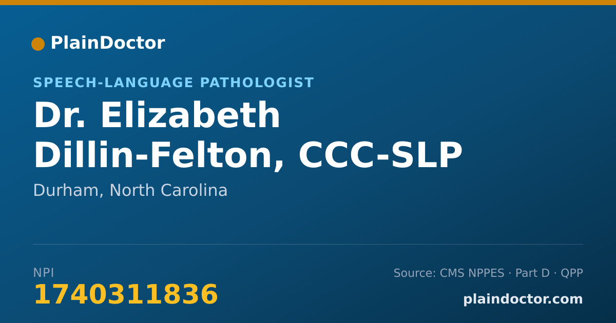 Shareable card for Elizabeth Dillin-Felton, CCC-SLP - Speech-Language Pathologist, Durham, NC