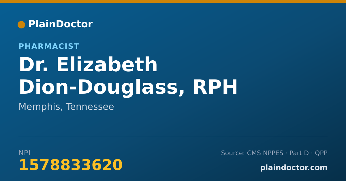 Shareable card for Elizabeth Dion-Douglass, RPH - Pharmacist, Memphis, TN