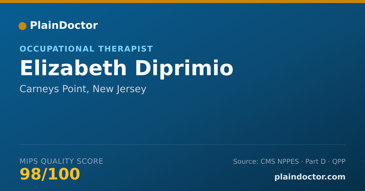 Shareable card for Elizabeth Diprimio - Occupational Therapist, Carneys Point, NJ