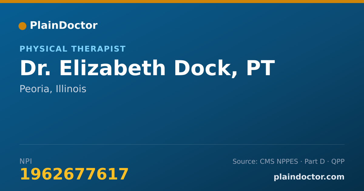 Shareable card for Elizabeth Dock, PT - Physical Therapist, Peoria, IL