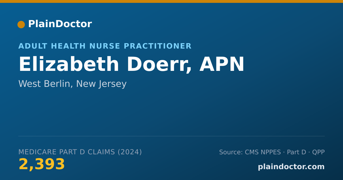 Shareable card for Elizabeth Doerr, APN - Adult Health Nurse Practitioner, West Berlin, NJ