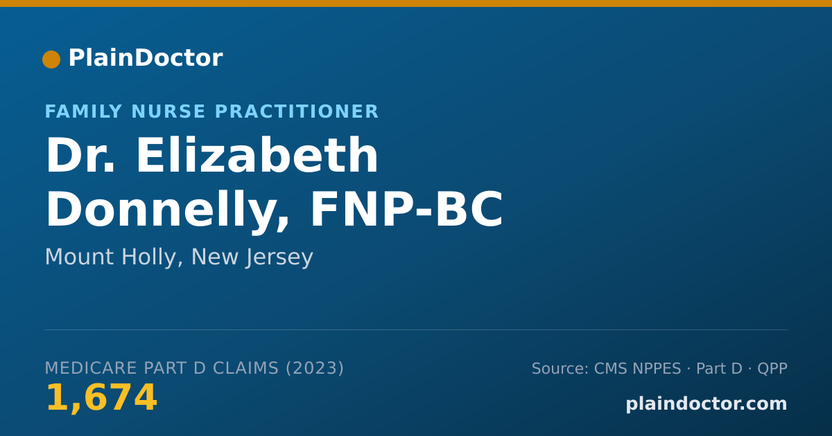 Shareable card for Elizabeth Donnelly, FNP-BC - Family Nurse Practitioner, Mount Holly, NJ