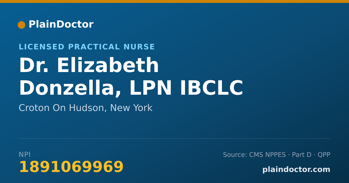 Shareable card for Elizabeth Donzella, LPN IBCLC - Licensed Practical Nurse, Croton On Hudson, NY