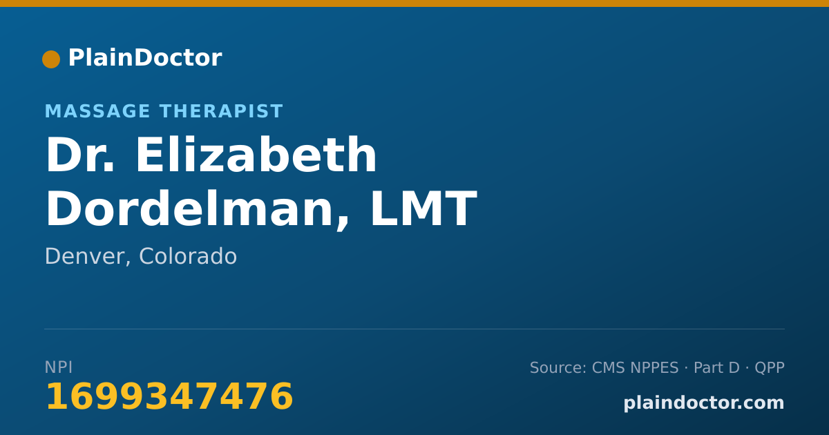 Shareable card for Elizabeth Dordelman, LMT - Massage Therapist, Denver, CO