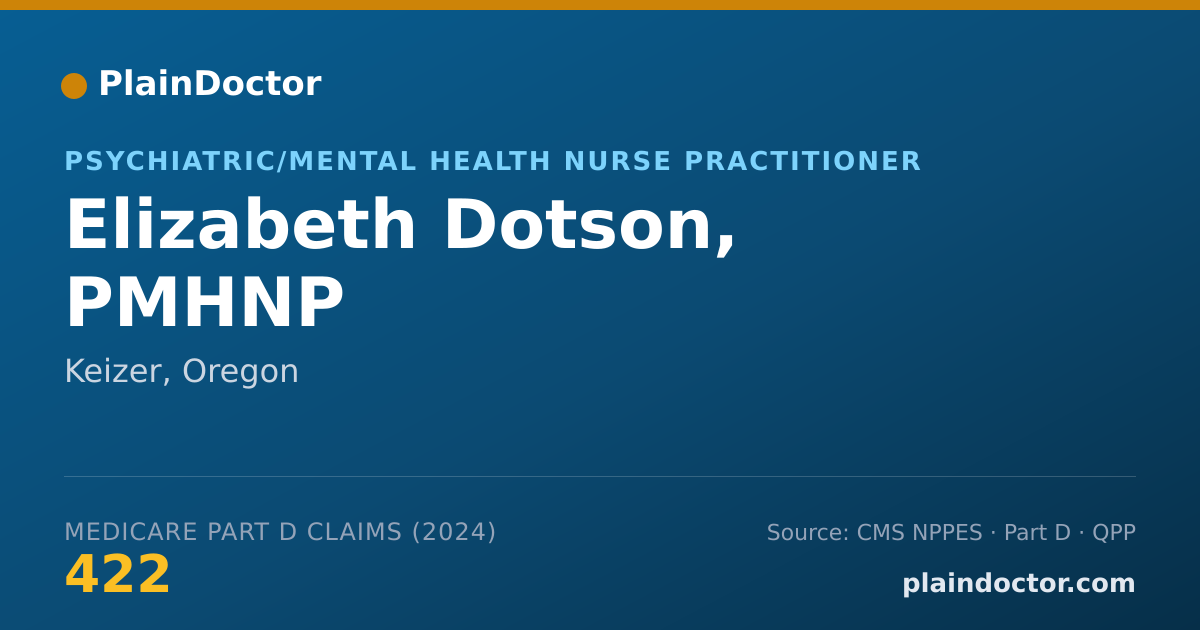 Shareable card for Elizabeth Dotson, PMHNP - Psychiatric/Mental Health Nurse Practitioner, Keizer, OR