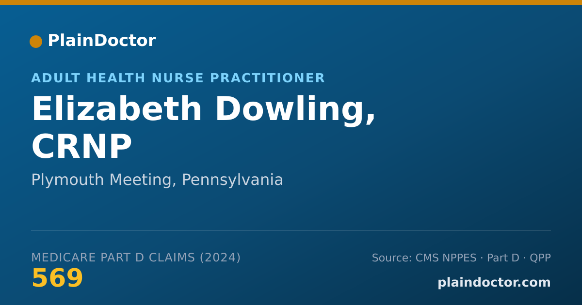 Shareable card for Elizabeth Dowling, CRNP - Adult Health Nurse Practitioner, Plymouth Meeting, PA