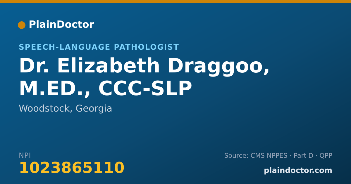 Shareable card for Elizabeth Draggoo, M.ED., CCC-SLP - Speech-Language Pathologist, Woodstock, GA