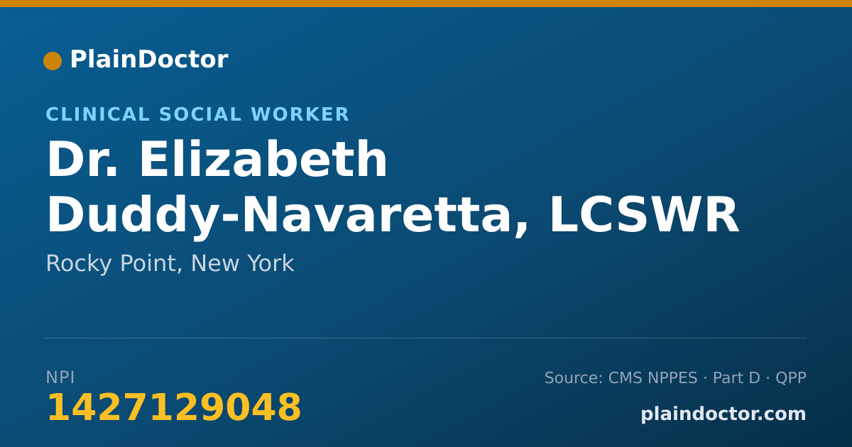 Shareable card for Elizabeth Duddy-Navaretta, LCSWR - Clinical Social Worker, Rocky Point, NY