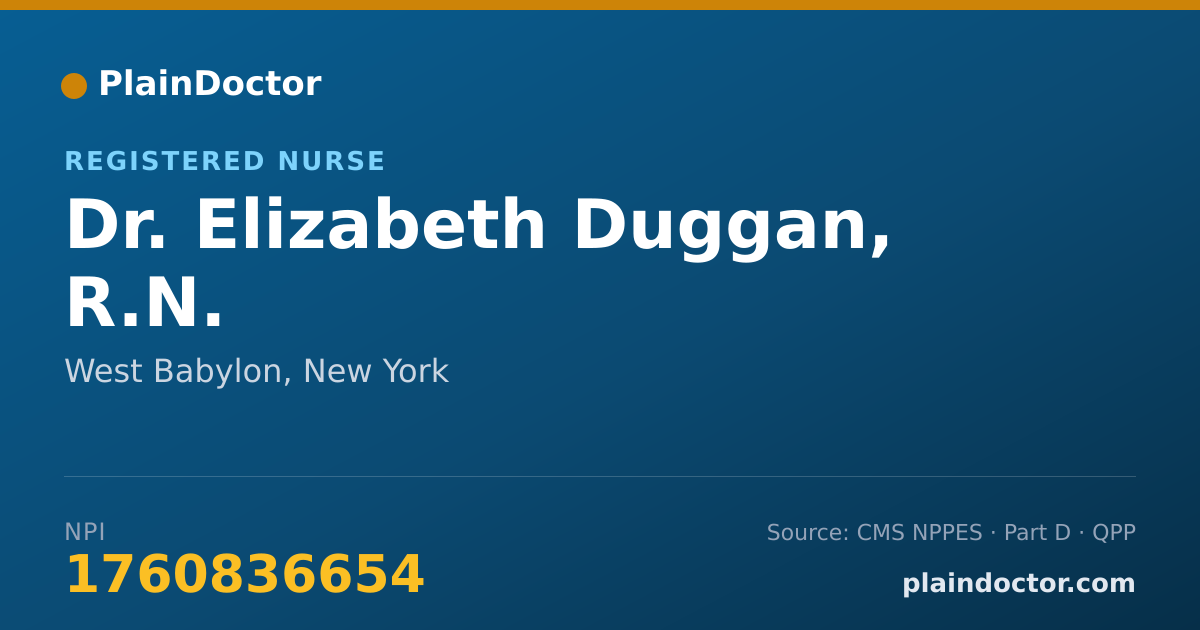 Shareable card for Elizabeth Duggan, R.N. - Registered Nurse, West Babylon, NY