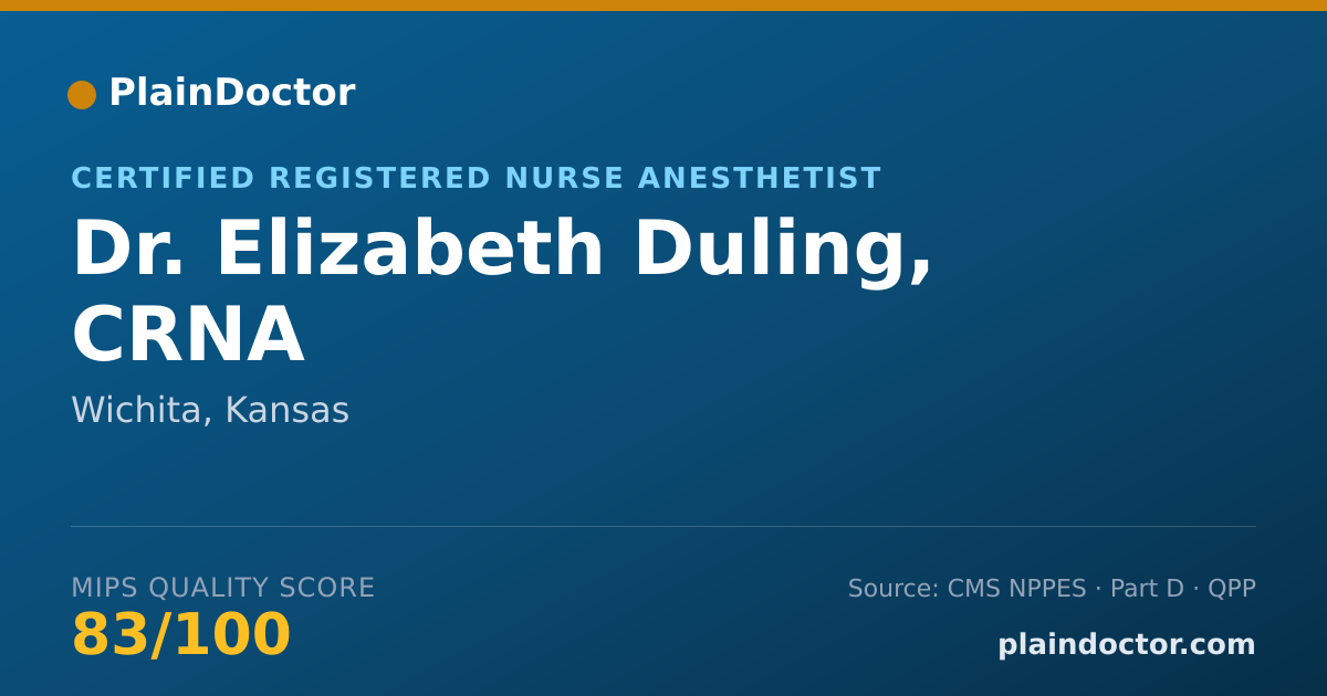 Shareable card for Elizabeth Duling, CRNA - Certified Registered Nurse Anesthetist, Wichita, KS