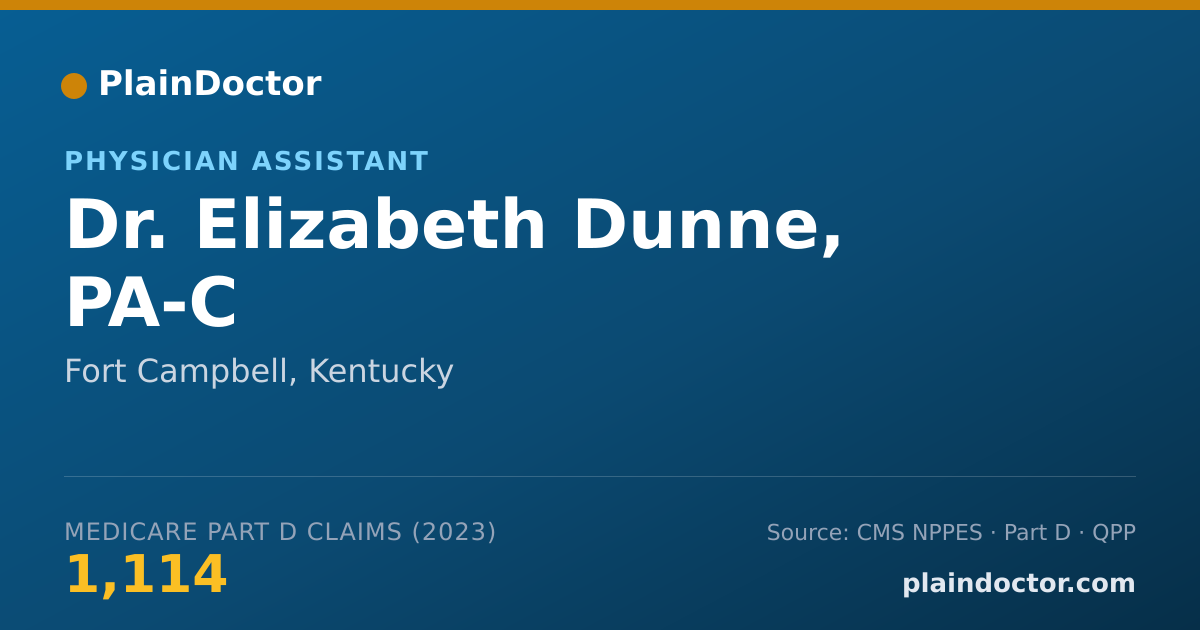 Shareable card for Elizabeth Dunne, PA-C - Physician Assistant, Fort Campbell, KY