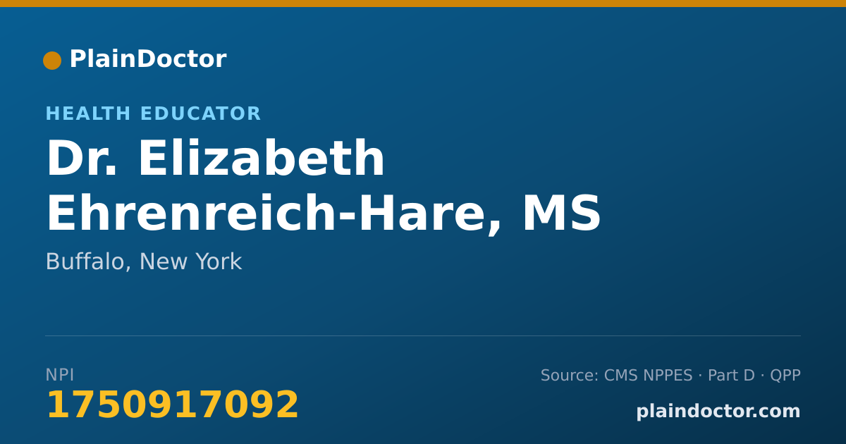 Shareable card for Elizabeth Ehrenreich-Hare, MS - Health Educator, Buffalo, NY