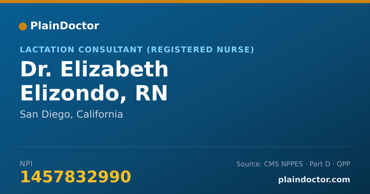 Shareable card for Elizabeth Elizondo, RN - Lactation Consultant (Registered Nurse), San Diego, CA
