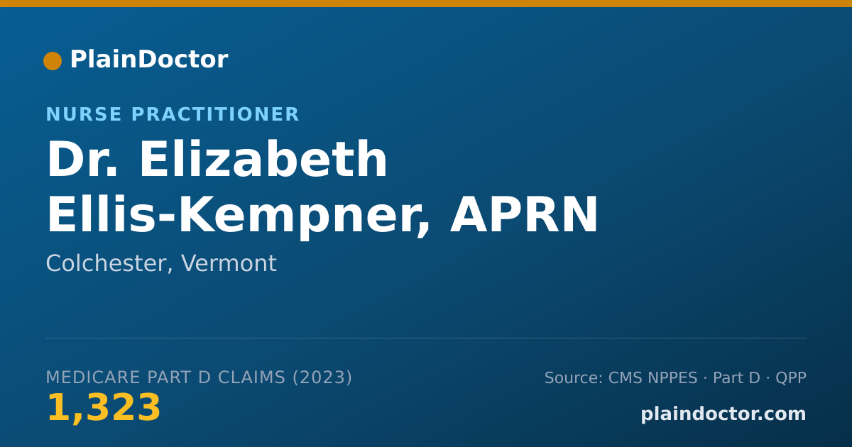Shareable card for Elizabeth Ellis-Kempner, APRN - Nurse Practitioner, Colchester, VT