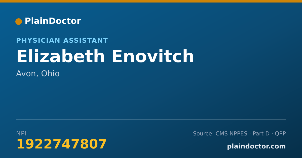 Shareable card for Elizabeth Enovitch - Physician Assistant, Avon, OH