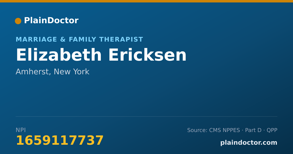 Shareable card for Elizabeth Ericksen - Marriage & Family Therapist, Amherst, NY