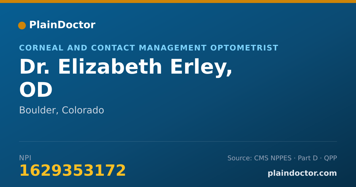 Shareable card for Elizabeth Erley, OD - Corneal and Contact Management Optometrist, Boulder, CO