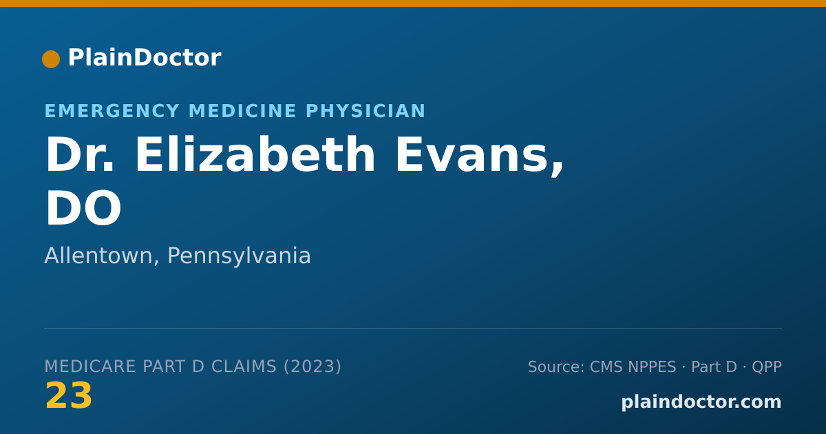 Shareable card for Elizabeth Evans, DO - Emergency Medicine Physician, Allentown, PA