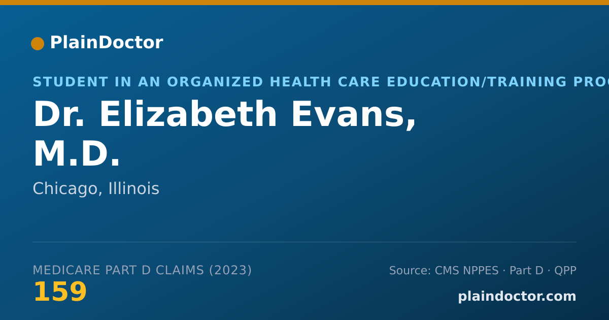Shareable card for Elizabeth Evans, M.D. - Student in an Organized Health Care Education/Training Program, Chicago, IL