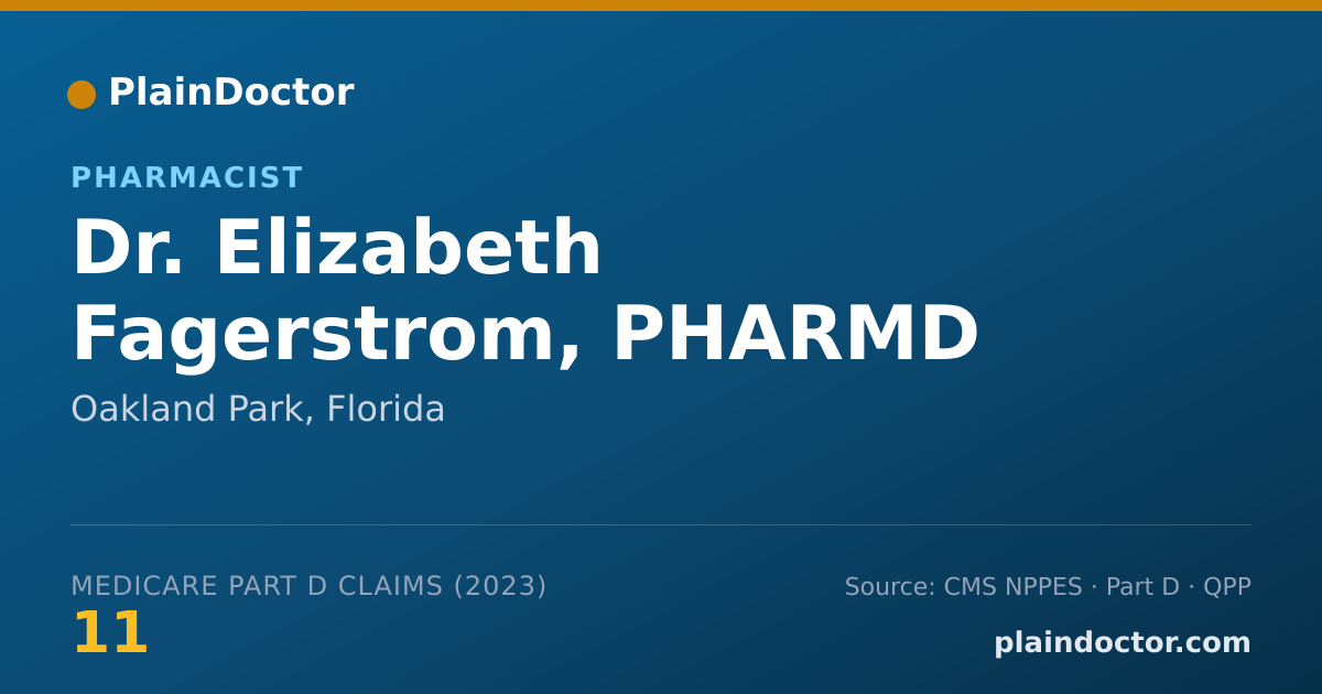 Shareable card for Elizabeth Fagerstrom, PHARMD - Pharmacist, Oakland Park, FL