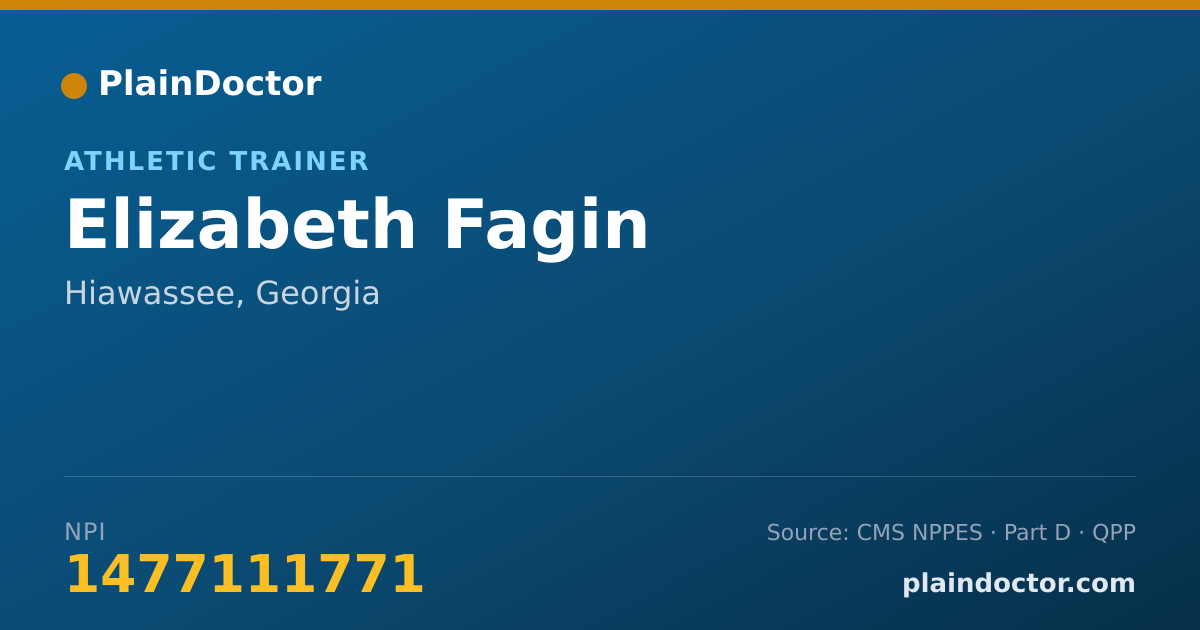Shareable card for Elizabeth Fagin - Athletic Trainer, Hiawassee, GA