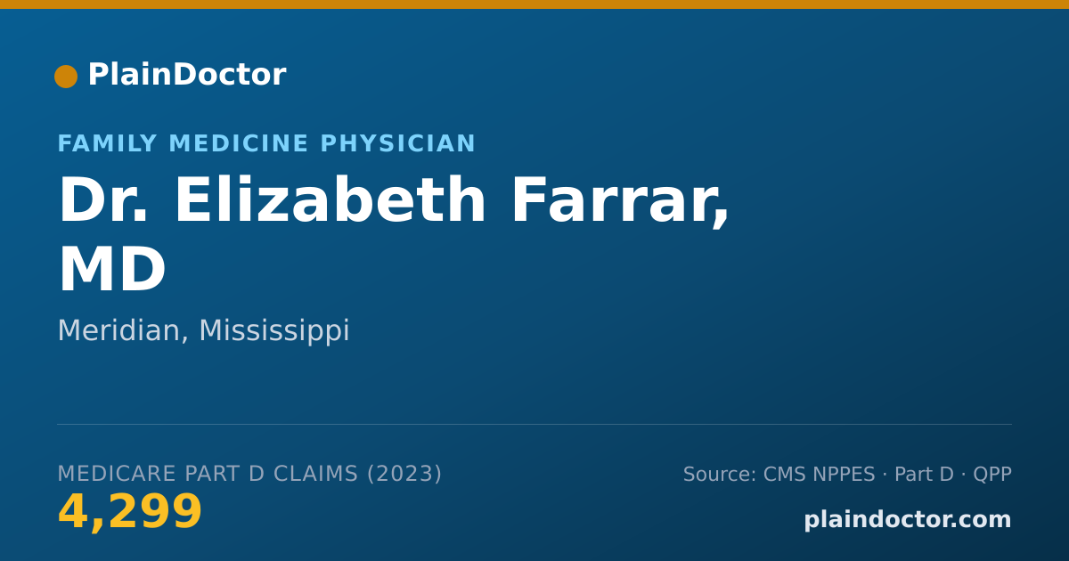 Shareable card for Elizabeth Farrar, MD - Family Medicine Physician, Meridian, MS