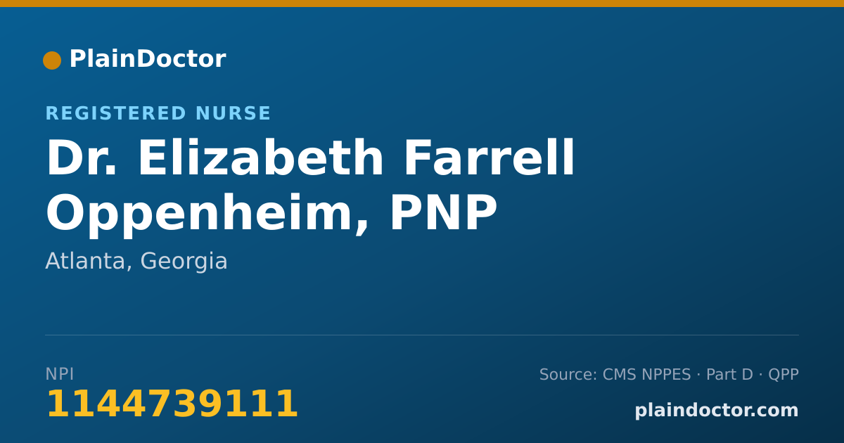 Shareable card for Elizabeth Farrell Oppenheim, PNP - Registered Nurse, Atlanta, GA